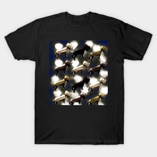 3D Black and Gold Dogs T-Shirt